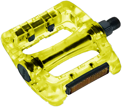 Pedal NECO MTB-BMX plast transparent 9/16 plano yellow WP601 CN