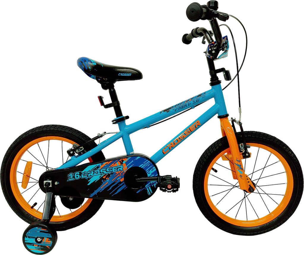 Bicicleta CROSSER 16 BMX v/brake light blue