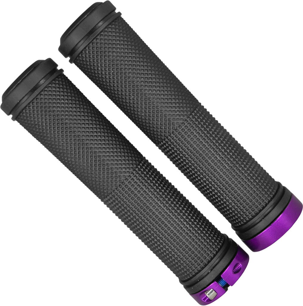Grips GRAVITY c/seguro 130mm black/purple par