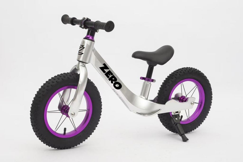 Bicicleta ZERO 12 c/magnesio t/steel metallic silver/purple llanta lisa