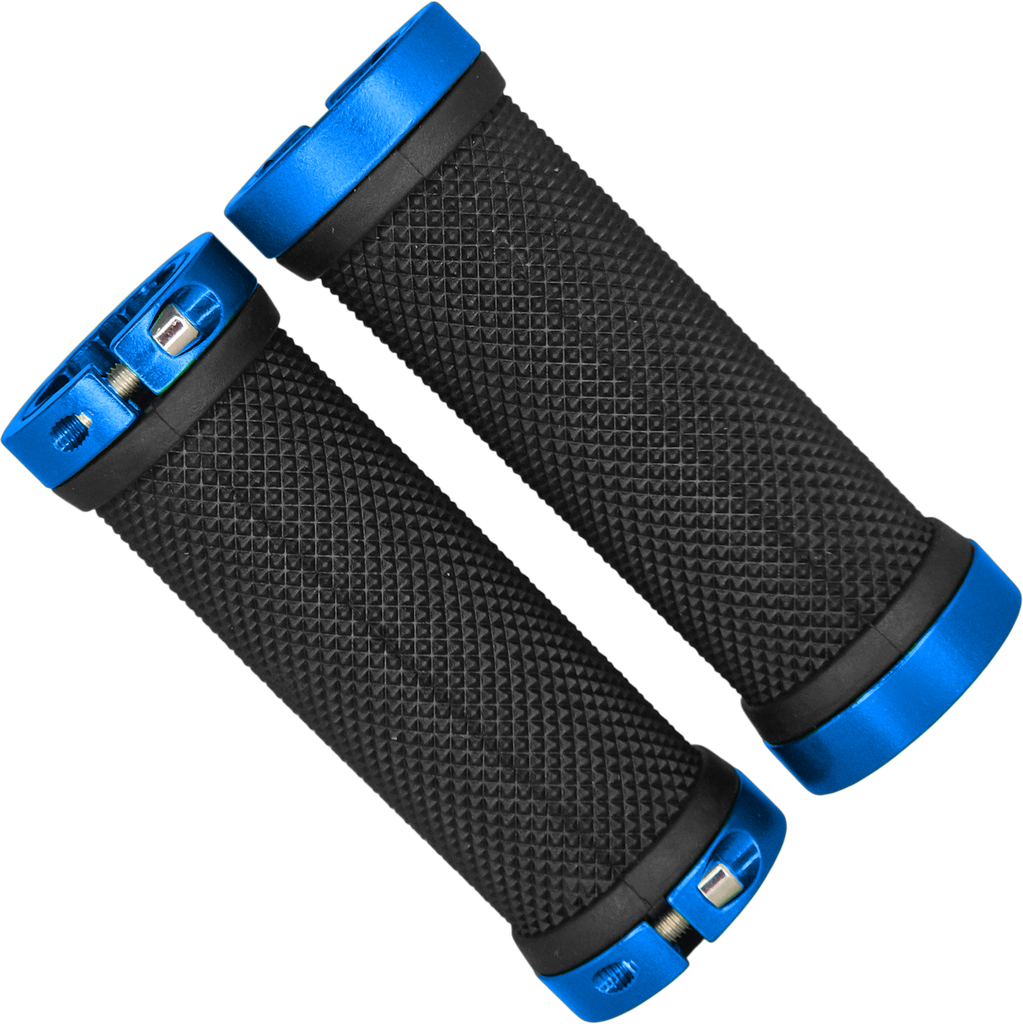 Grips ZERO silicon 90mm c/seguro doble Black/Blue par