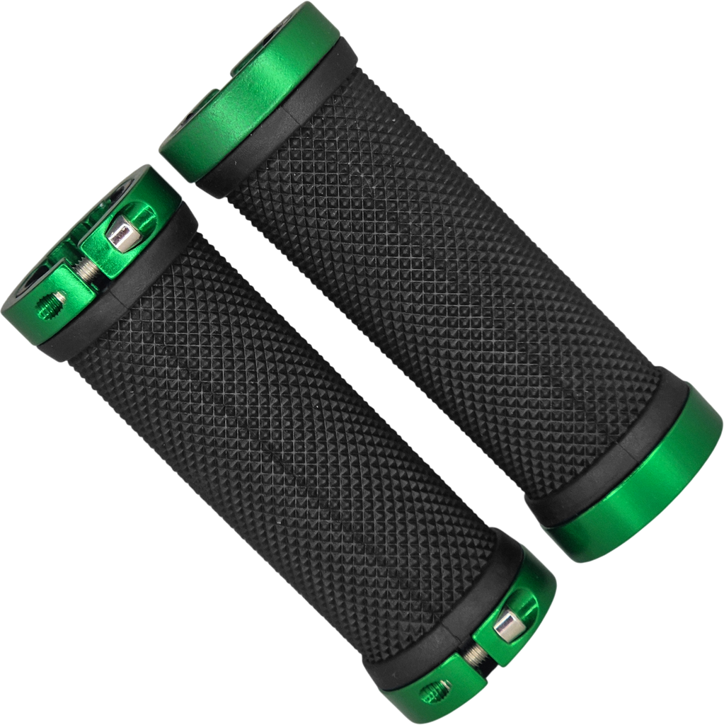Grips ZERO silicon 90mm c/seguro doble Black/Green par