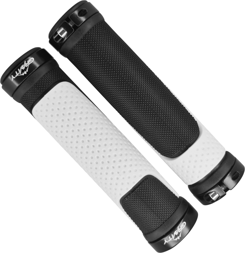Grip GRAVITY 130mm TPR white/black c/seguro doble black