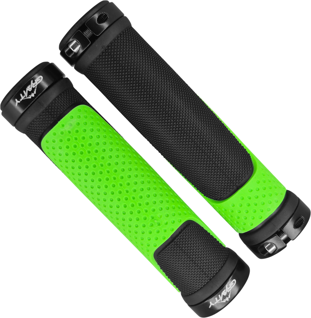 Grip GRAVITY 130mm TPR green/black c/seguro doble black﻿