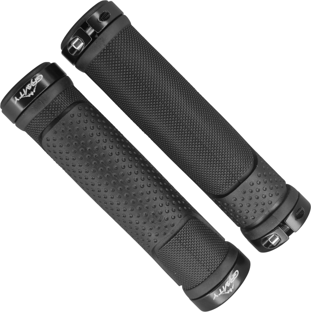 Grip GRAVITY 130mm TPR black/black c/seguro doble black﻿