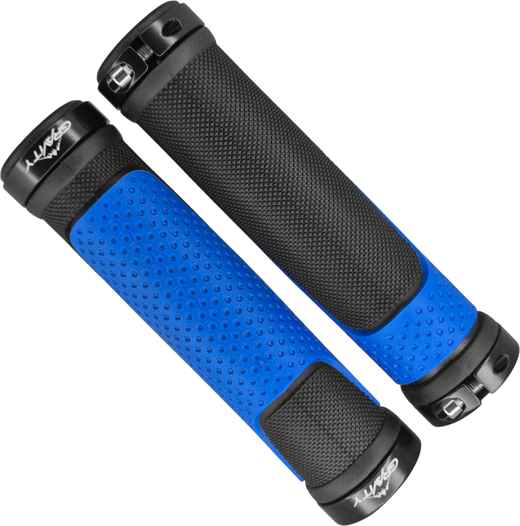 Grip GRAVITY 130mm TPR blue/black c/seguro doble black﻿