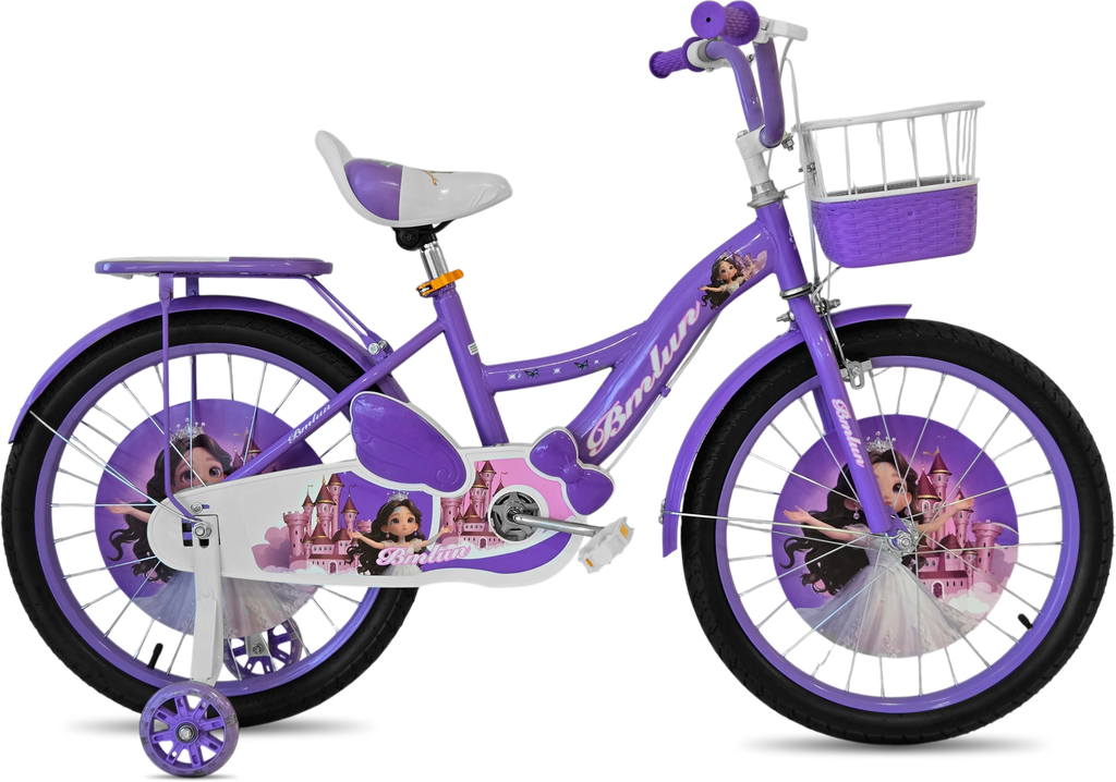 Bicicleta 16 niña c/canasta c/parrilla purple/white