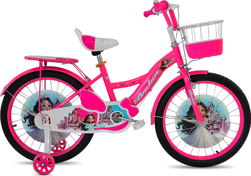 Bicicleta 16 niña c/canasta c/parrilla pink/white