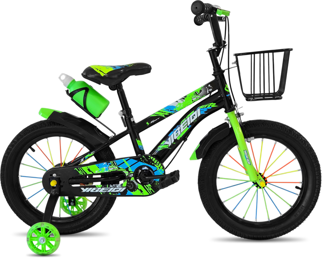 Bicicleta 20 niño c/canasto c/soporte y caramañola black/green