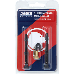 [BP-VAL009] Valvula JOE'S tubeles anonizada french/presta black 60mm  2pcs 180139
