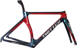 [BP-CUA1070] Cuadro TWITTER Ruta T10pro 460mm carbon c/trinche-pilar-pistas trinche/centro-abrazadera red holographic 