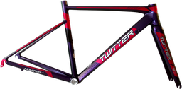 [BP-CUA1112] Cuadro TWITTER Ruta HUNTERpro 520mm aluminio c/trinche carbon+pista trinche red 