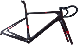 [BP-CUA400] Cuadro TWITTER Ruta STEALTHpro 450mm carbon DISC c/trinche-pilar-timón-pistas trinche/centro-abrazadera-cobertores Holografic-Black/red 