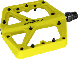 [BP-PED045] Pedal GRAVITY MTB nylon 9/16" rodamiento c/tornillo-herramienta amarillo neon par