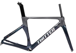 [BP-CUA305] Cuadro TWITTER Ruta AURORA 520mm carbon DISC Press-Fit holografic gray 