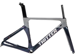 [BP-CUA310] Cuadro TWITTER Ruta AURORA 480mm carbon DISC Press-Fit cement gray holografic 