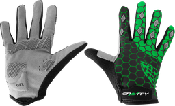 [BC-UNI145] Guantes GRAVITY ciclismo niño d/largo EG-705 black/green M(7-9Y)