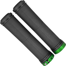 [BC-GRI208] ﻿Grips GRAVITY c/seguro 130mm C192G56 black/green par﻿