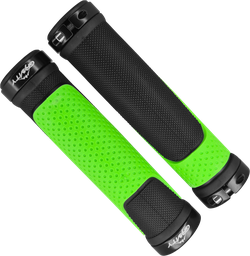 [BC-GRI227] ﻿Grip GRAVITY 130mm TPR green/black c/seguro doble black﻿