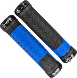 [BC-GRI229] ﻿Grip GRAVITY 130mm TPR blue/black c/seguro doble black﻿