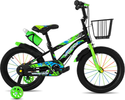 [BP-BIC391] Bicicleta 20 niño c/canasto c/soporte y caramañola black/green